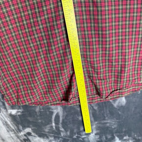 L.L. Bean Red and Green Plaid Casual Button Down Shirt - Picture 2 of 6
